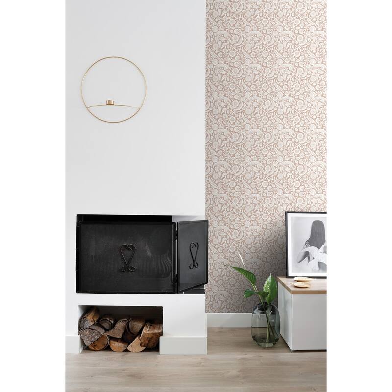 Cordelia Pink Baroque Blooms Wallpaper