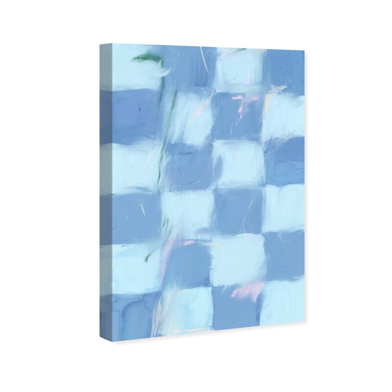 Wynwood Studio Canvas Abstract Little Squares Blue and Pastel Blue Modern & Contemporary Wall Art Canvas Print