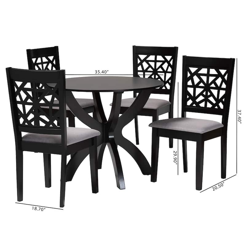 Lena Modern Wood 5-Piece Dining Set