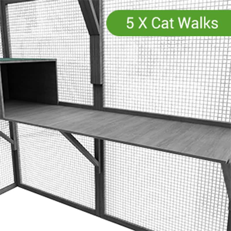 Large Outdoor Cat Enclosures with Houses, Bridges, Walks&UV Proof