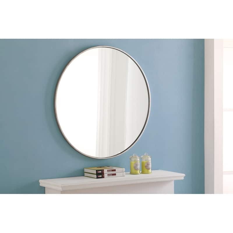 Strick & Bolton Prine 32-inch Metal Frame Round Mirror