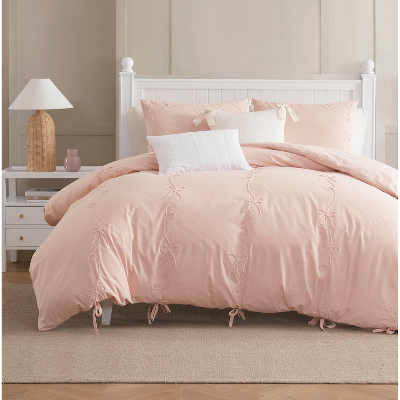 Peri Home Sasha Bows Comforter Set - Blush - King