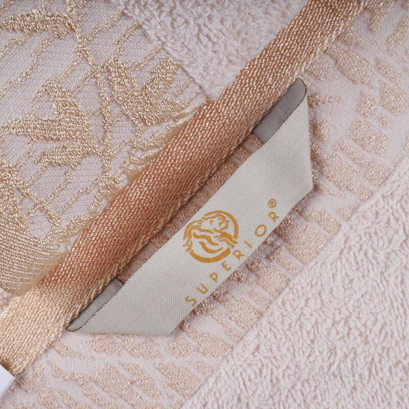 Superior Wisteria Cotton Floral Jacquard 8 Piece Bathroom Towel Set