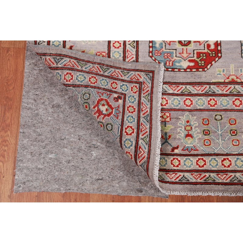 Hand Knotted Oriental 100% Wool Carpet Traditional All-Over Greys & Charcoal Kazak Area Rug - 10' 5'' X 8' 3''