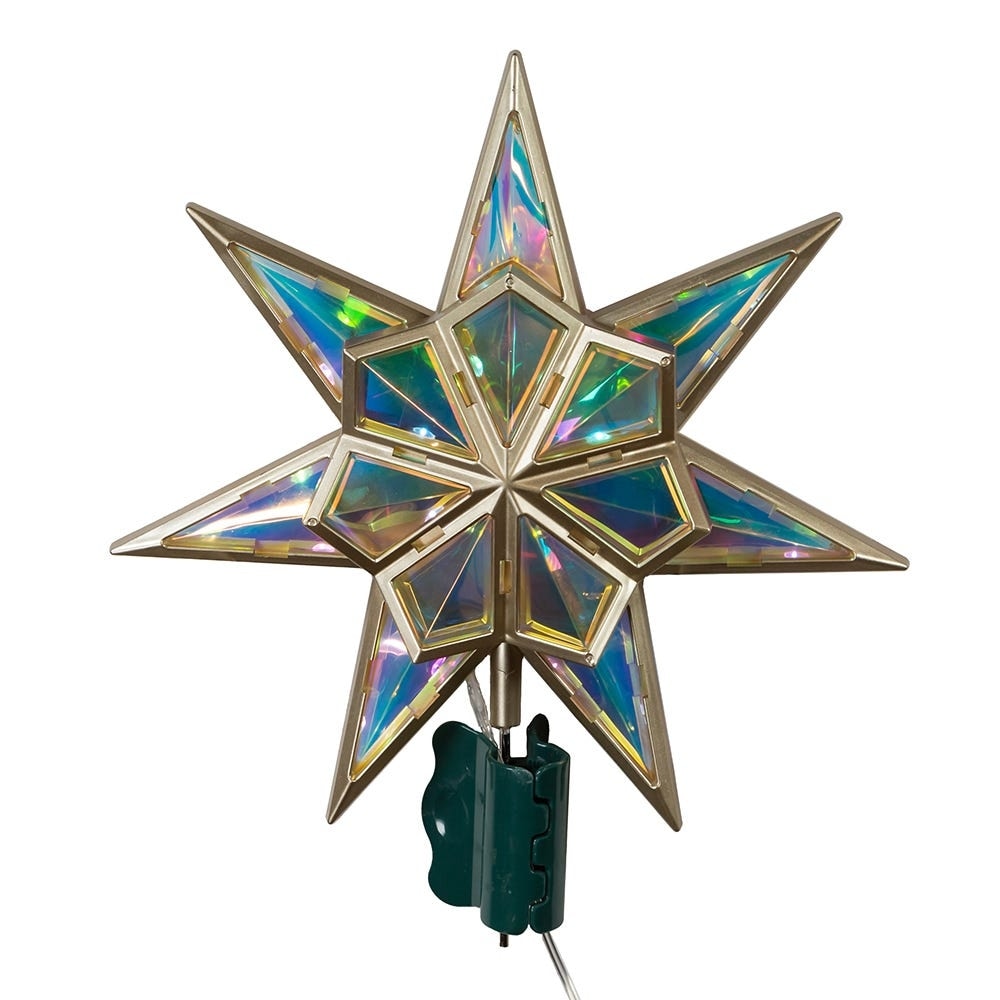 Kurt Adler 11.5-Inch 21-Light 7 Point LED Iridescent Star Tree