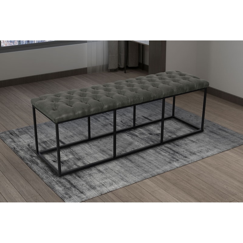 Carbon Loft DeAngelo Faux Leather Decorative Bench - gray