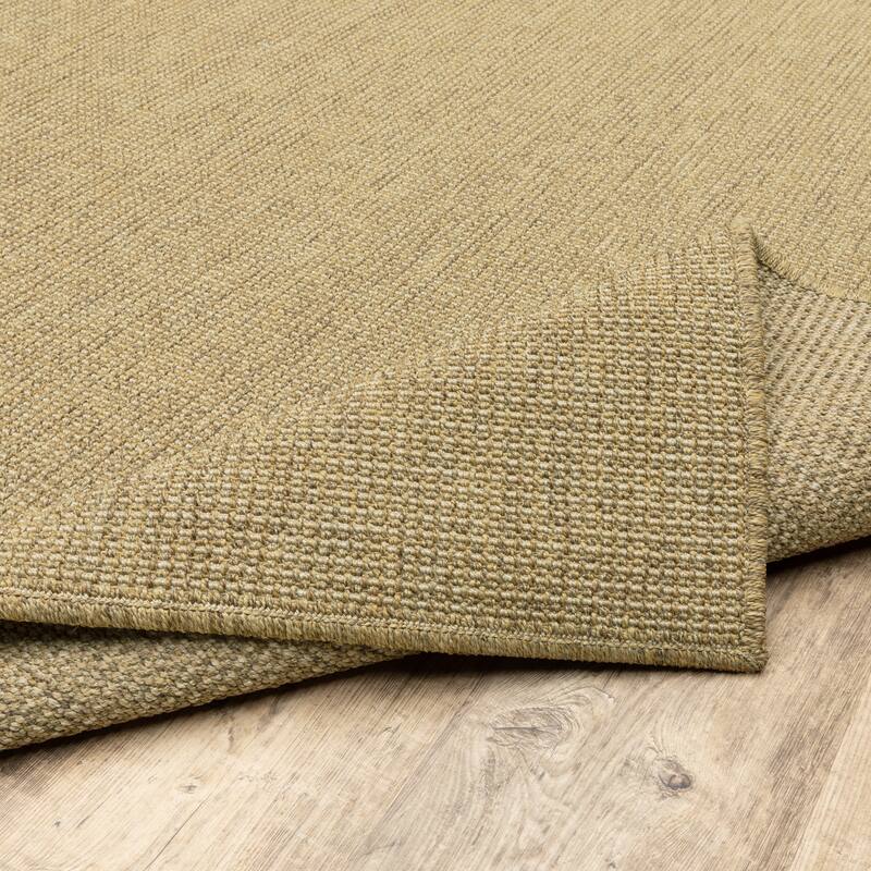 Style Haven Veranda Solid Tan Indoor-Outdoor Area Rug
