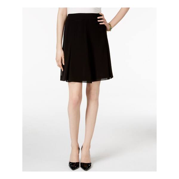 Shop Anne Klein Womens Black Above The Knee Pleated Skirt Size 8
