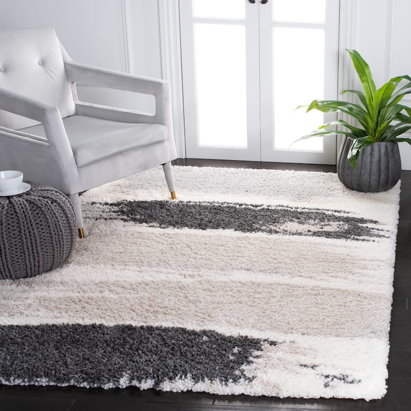SAFAVIEH Fontana Shag Anushya Rug - 5'3" x 7'6" - Grey/Ivory