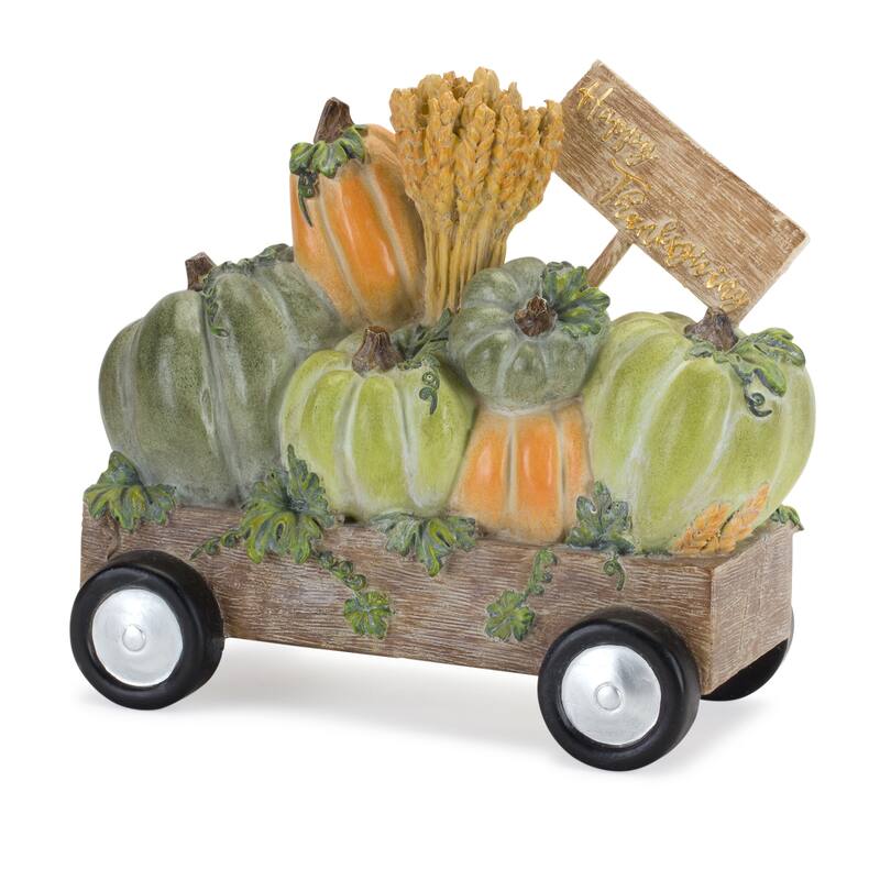 Happy Thanksgiving Wagon - Brown
