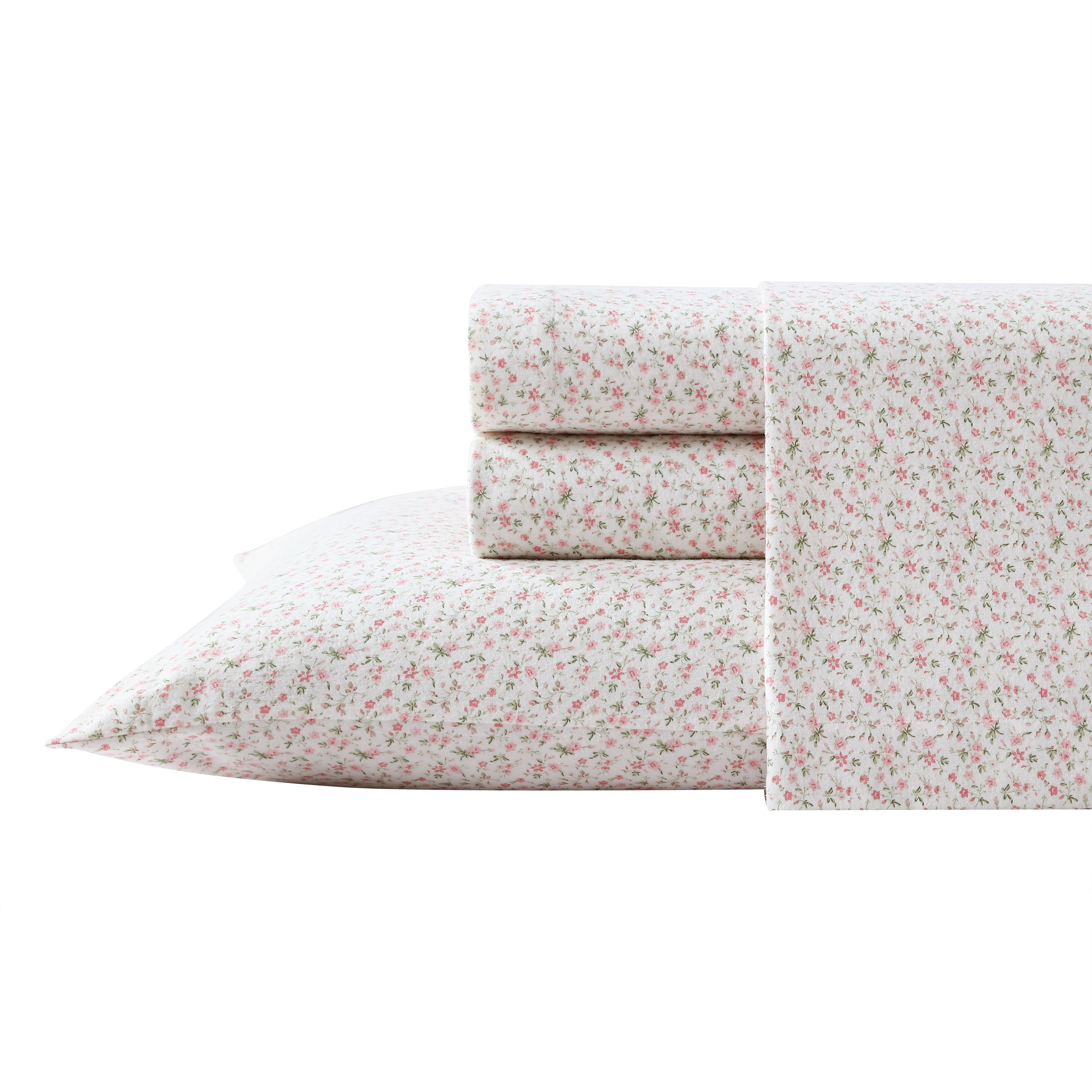 Laura Ashley Cotton Flannel Deep Pocket Sheet & Pillowcase Set - On Sale -  Bed Bath & Beyond - 4458640