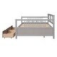 preview thumbnail 4 of 25, Full Size Solid Wood Frame Daybed Wood Bed with Two Drawers and Three Sides Rails,Easy Assemble