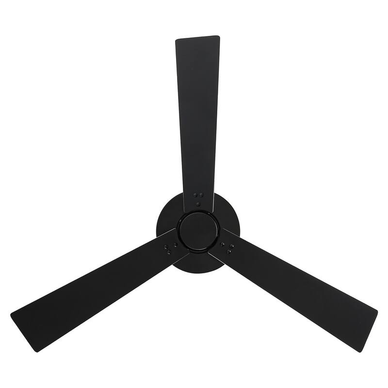 52" Black Modern Ceiling Fan without Light - 52" W x 10.9" H