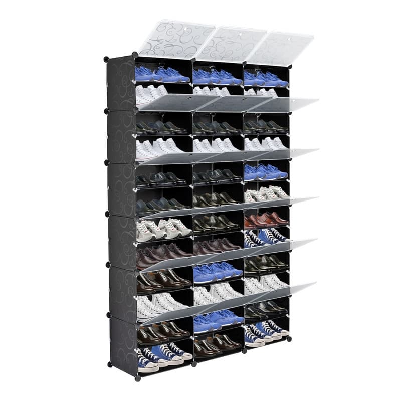 12 Tiers Free Standing Shoe Rack Organizer Portable Storage Cubes