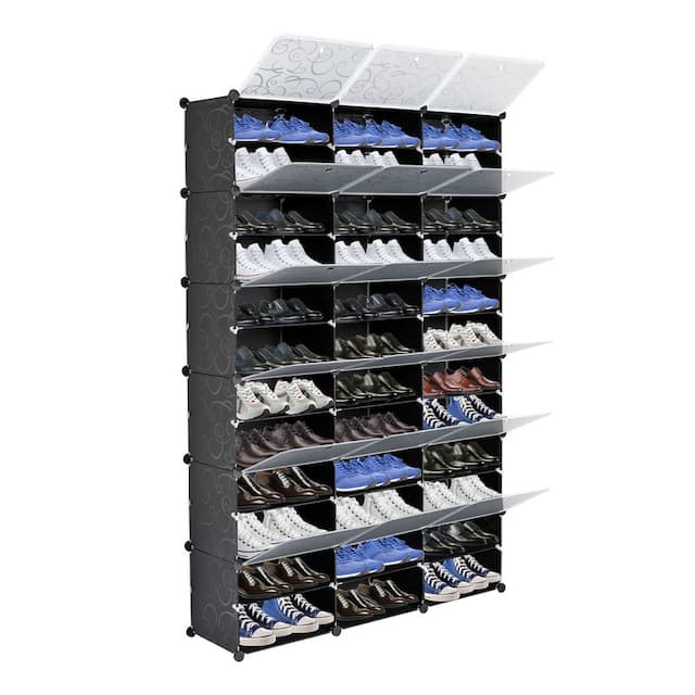 Portable Shoe Rack Organizer 66-72 Pair Tower Shelf Storage Cabinet - 12-tiers