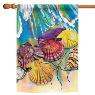 Summer Seashells Outdoor House Flag 40