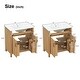 preview thumbnail 38 of 37, Natural Oak Bathroom Vanity with Ceramic Sink Solid Wood MDF Storage Cabinet for Bathroom 24/30/48/60 inches