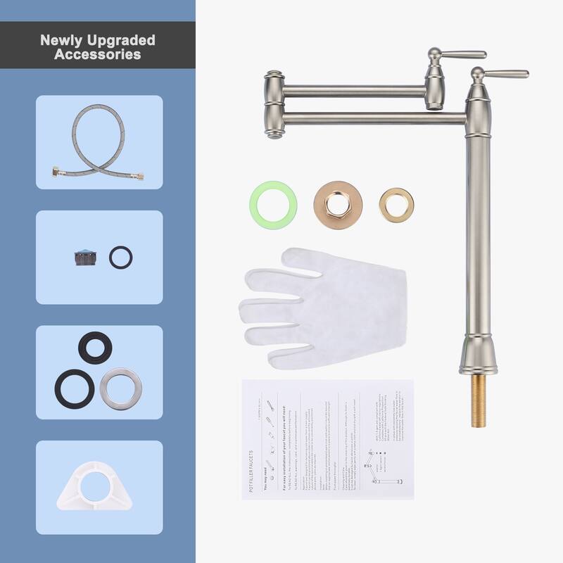 WOWOW Desk Mounted Pot Filler Kitchen Folding Faucet