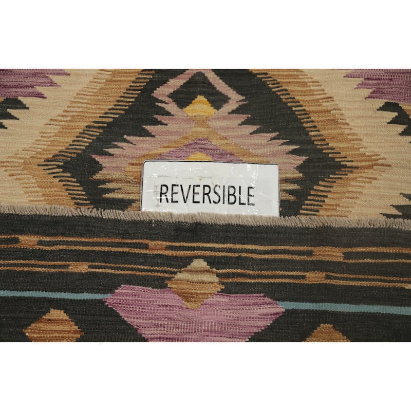 Hand Woven Oriental 100% Wool Carpet Southwestern Tribal Purples Kilim Area Rug - 5' 0'' X 3' 3''