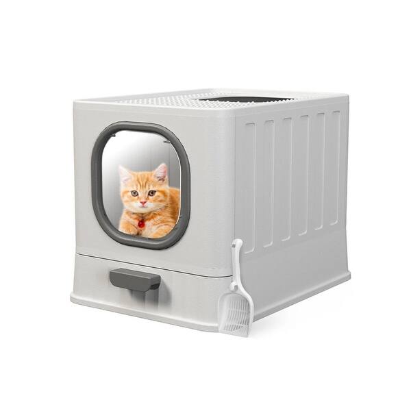 Hidden Covered Cat Litter Box with Top Entry and Slide-Out Tray Included  Scoop and Brush - 14.9undefinedL x 20undefinedW x 15.3undefinedH - Bed Bath  & Beyond - 42659163