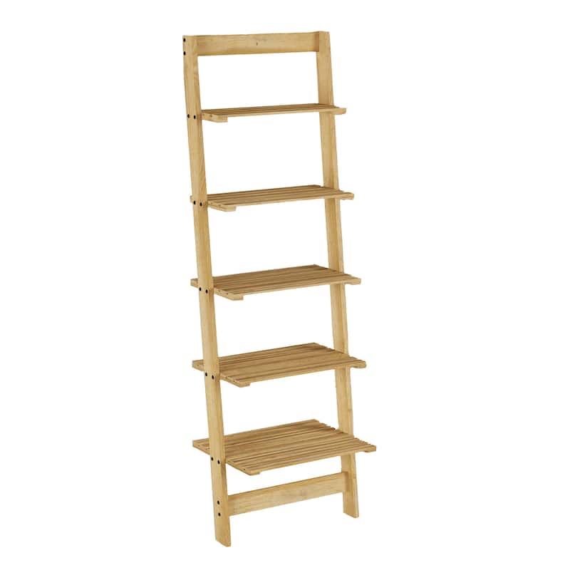 Lavish Home 5-Tier Wood Ladder Shelf, Oak