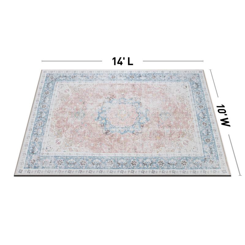 Bohemian Distressed Machine Washable Area Rug