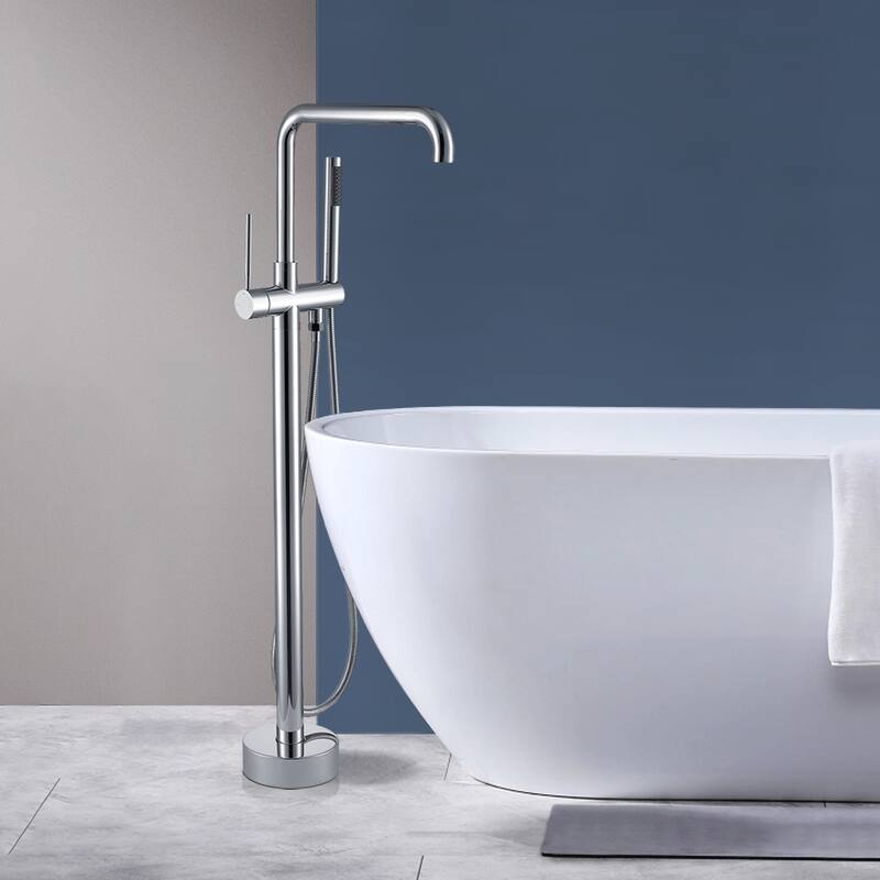 Topcraft Floor Mounted Bathtub Filler with Handheld Showerhead