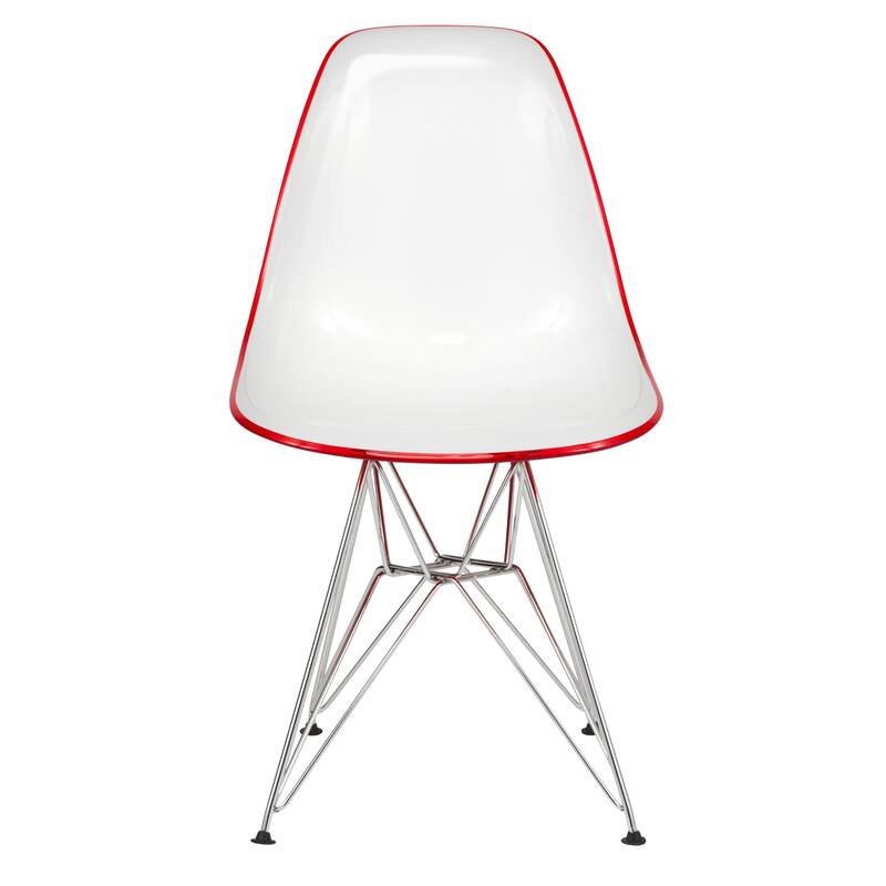 5-Piece Dining Set 35" Round Dining Table with 4 ABS Plastic Side Chair