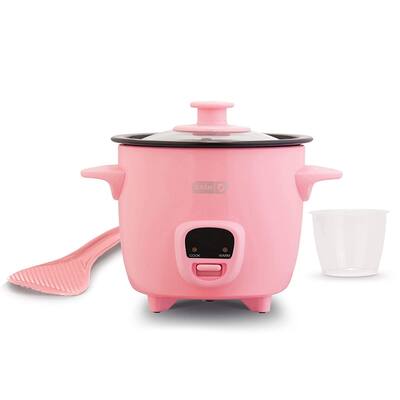 Dash Mini 16 Ounce Rice Cooker in Pink with Keep Warm Setting