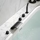preview thumbnail 3 of 11, Deck Mount Tub Faucet With Hand Sprayer Brass Roman Bathtub Faucet Modern Waterfall Tub Filler With Handheld Showe