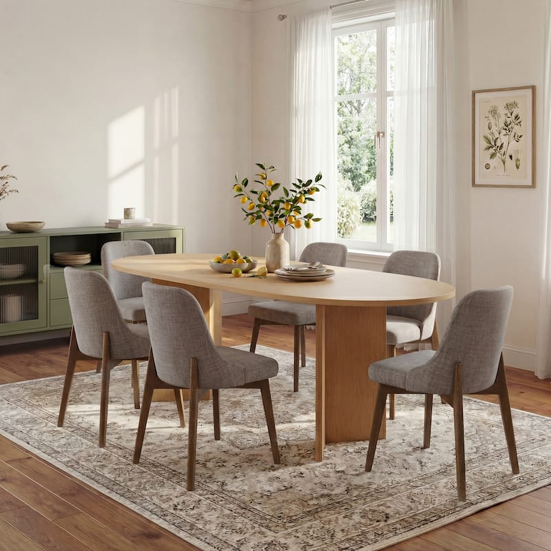 Upholstered Side Chair Dining Chairs Kitchen Chairs with Wood Legs Set of 2