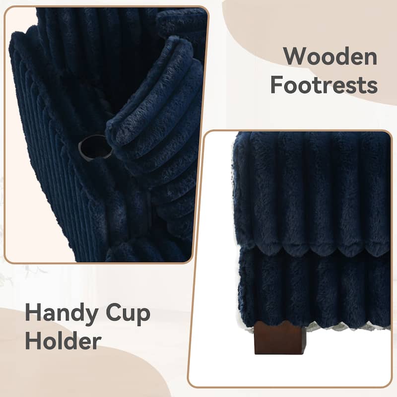 Modern Upgraded Plush Fabric Sofa Chaise Lounge with Pillows