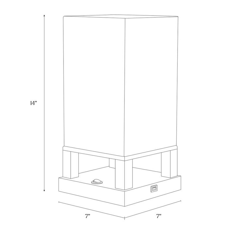 Brightech Maxwell 14 in. Black Indoor Table Lamp with USB Port (2-Pack)