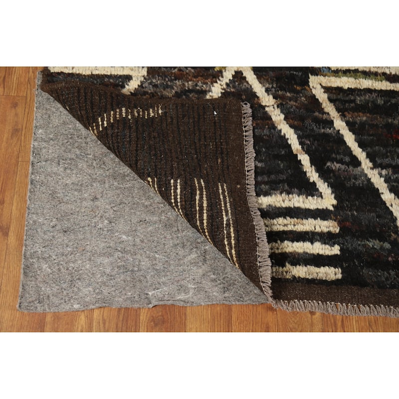 Geometric Moroccan Oriental Area Rug Handmade Bedroom Wool Carpet - 6'11" x 9'10"