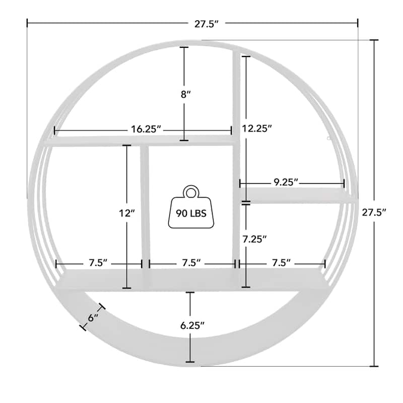 FirsTime & Co. Brody Industrial Circular 27.5-in. Metal Shelf