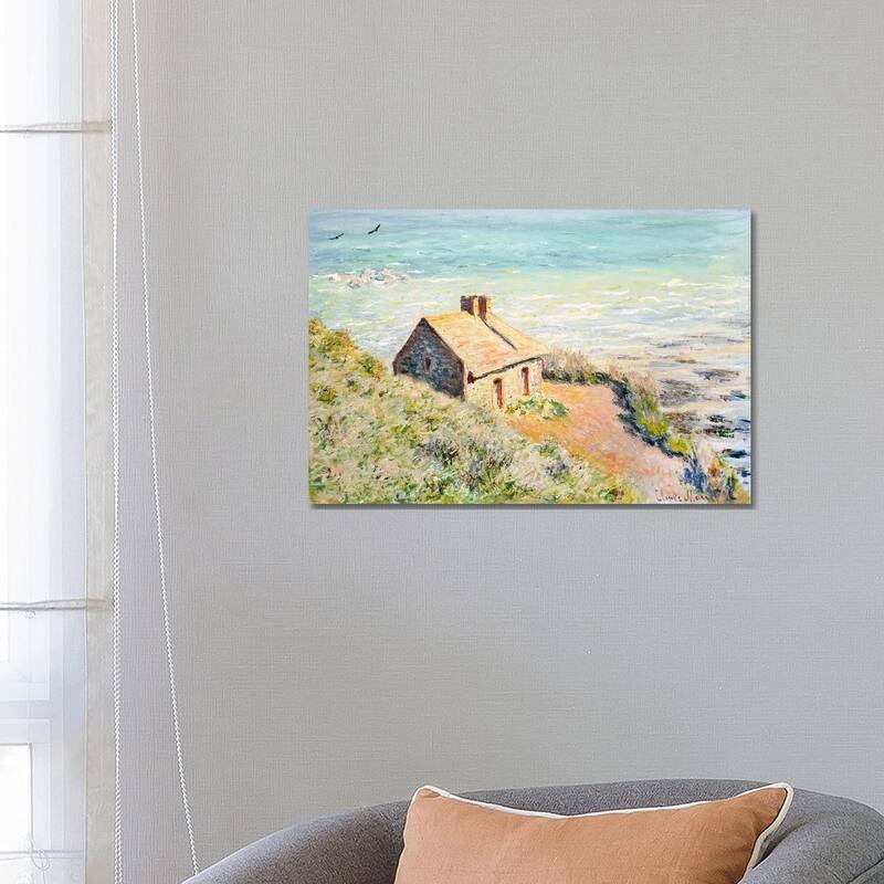 iCanvas "The Customs Hut, Morning, 1882 " by Claude Monet Canvas Print - 18x26x1.5