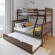 Max and Lily Twin over Full Bunk Bed with Trundle Bed - Walnut