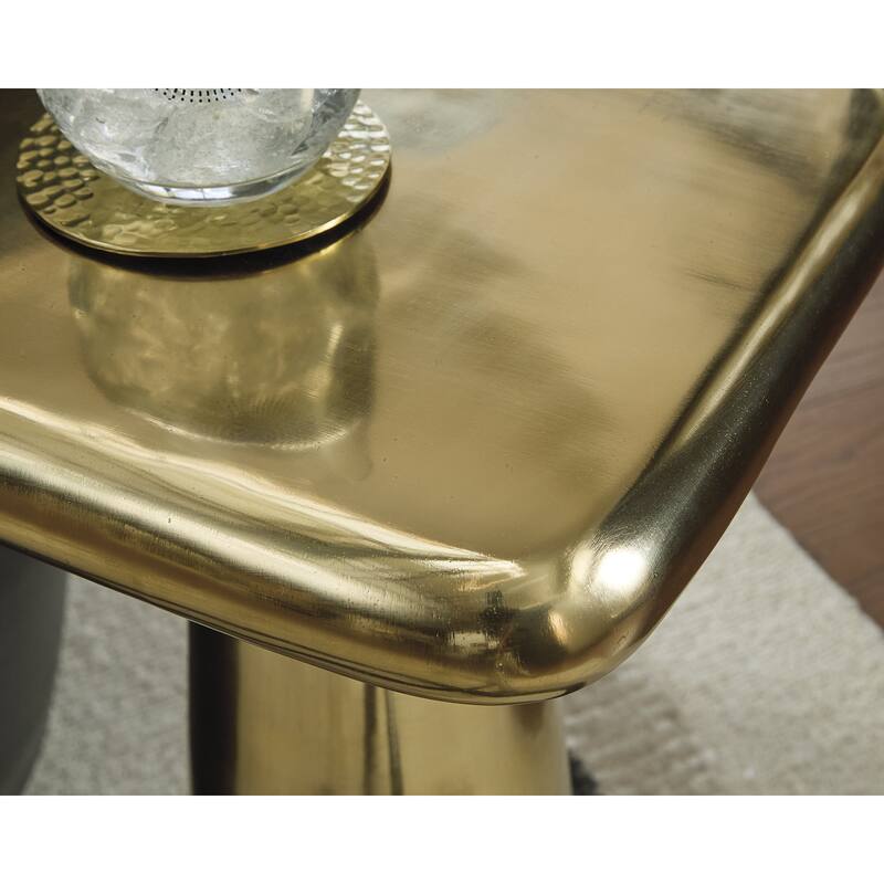 Signature Design by Ashley Dallenburg Metallic Accent Table - 12.5" W x 12.5" D x 24" H