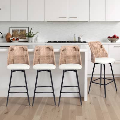 28.7"H Swivel Bar Stools/ Counter Stools with Metal Legs Set of 4 - Set of 4