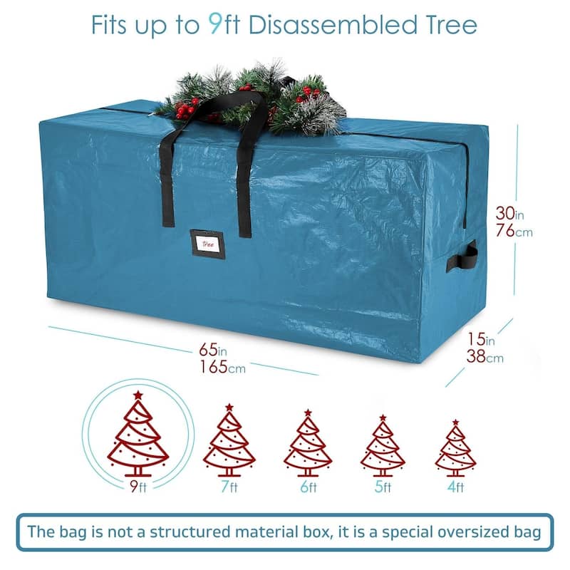 Empyrean Waterproof Christmas Tree Storage Bag for Holiday - Artificial Christmas Tree Box with Handles & Sleek Dual Zipper