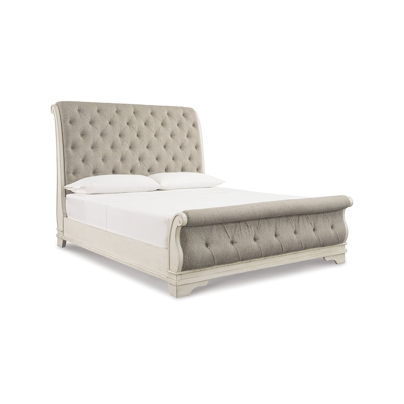 Signature Design by Ashley Realyn White/Gray Sleigh Bed