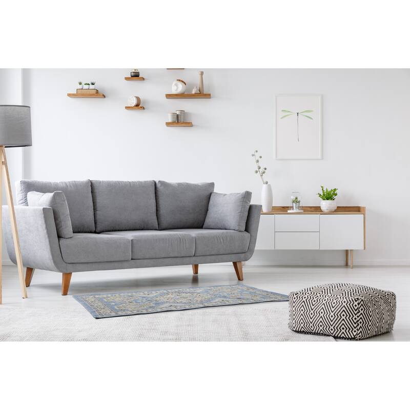 French Connection Stonewash Printed Cotton Halyn Ink Accent Rug