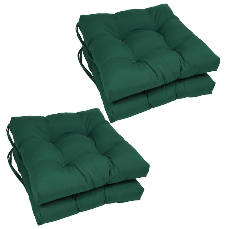 16-inch Square Indoor Chair Cushions (Set of 2, 4, or 6) - 16" x 16" - Set of 4 - Forest Green