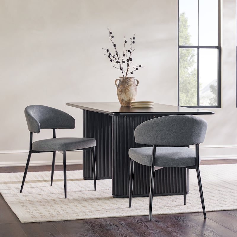 Middlebrook Designs Curved Back Upholstered Dining Chair (Set of 2)