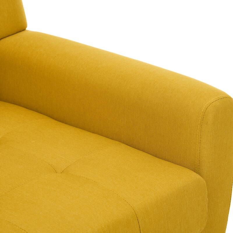 Modern Tufted Wingback Accent Chair Linen/Faux Leather/Velvet Armchair