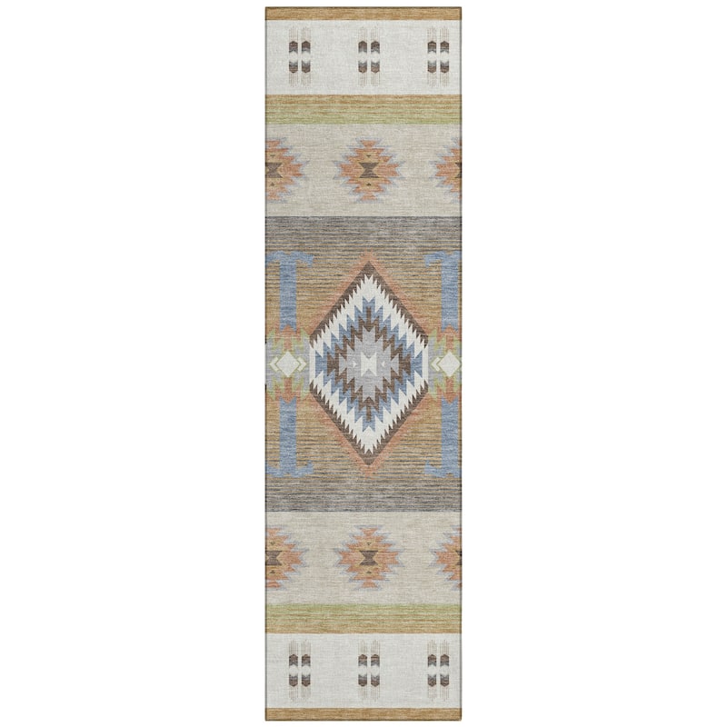 Machine Washable Indoor/ Outdoor Global Chennai Chantille Rug