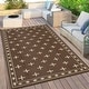 preview thumbnail 25 of 43, Garvee Cross Pattern Waterproof Reversible Outdoor Patio Rug 9'x12' - Dark Brown