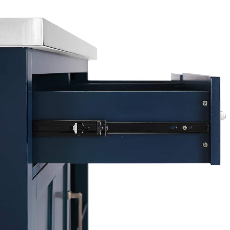 Crosley Silvia Stainless Steel Top Kitchen Island