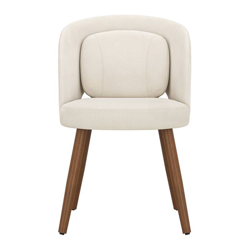 Upholstered Dining Chairs with Back Set of 2/4/6，Linen Dining Room Chairs with Lumbar Pillow for Dining Room, Beige