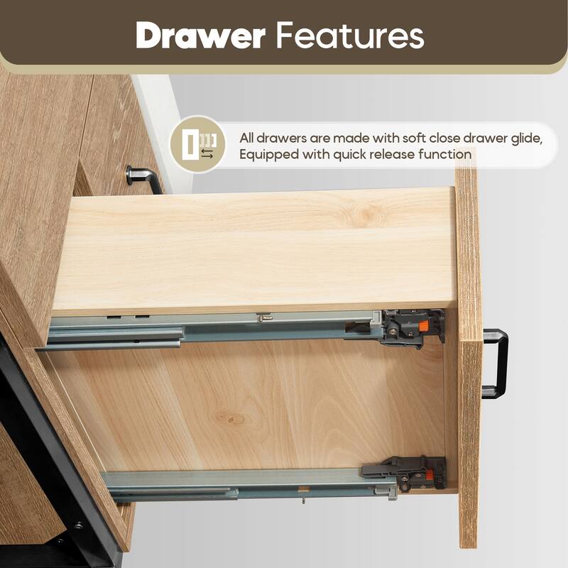 Alistair 48" Single Vanity with White Grain Stone Top without Mirror